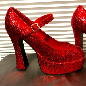 Dorothy gone wild Red Glitter shoes